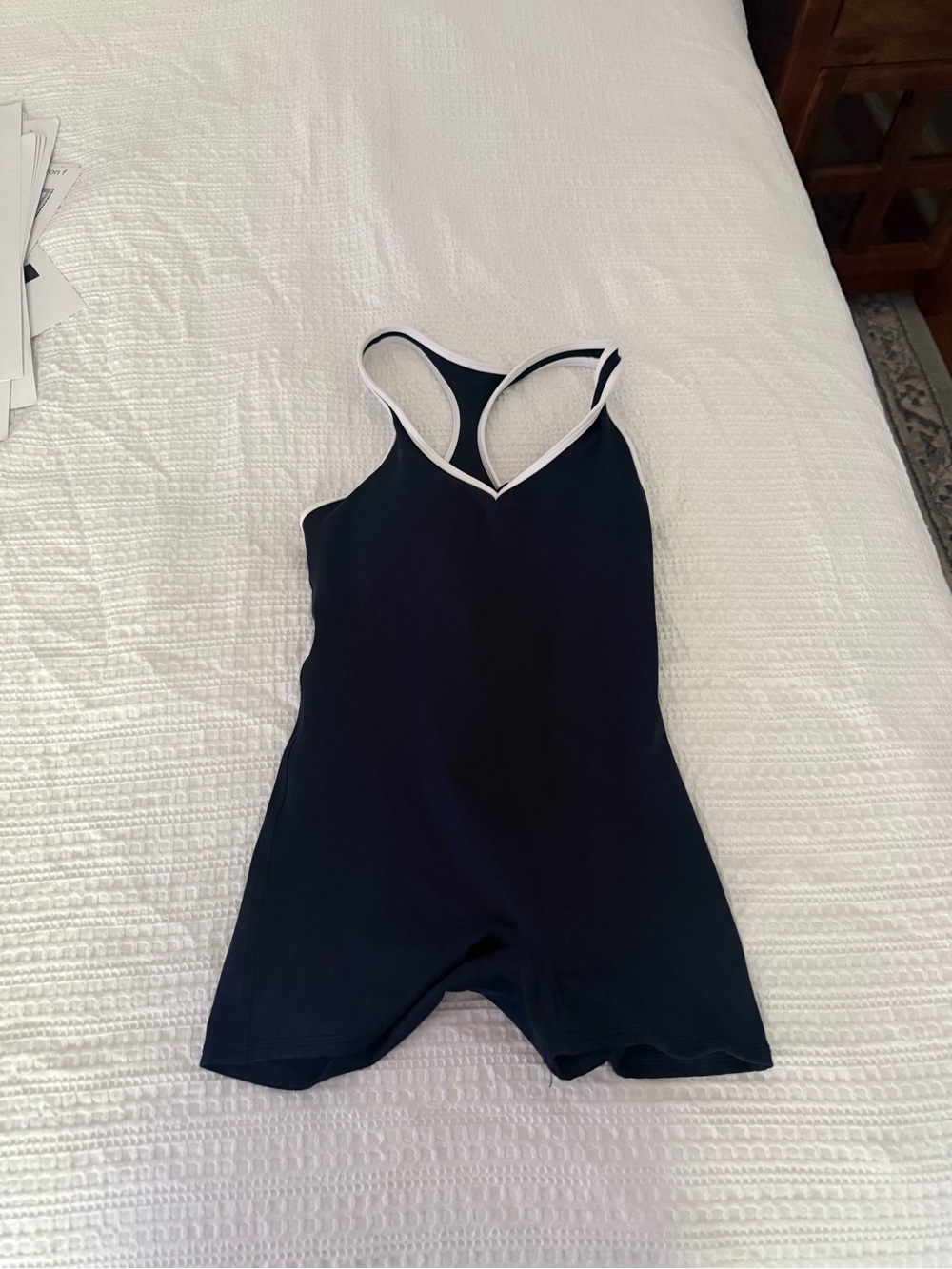 Gilly Hicks Navy One-Piece with White Trim